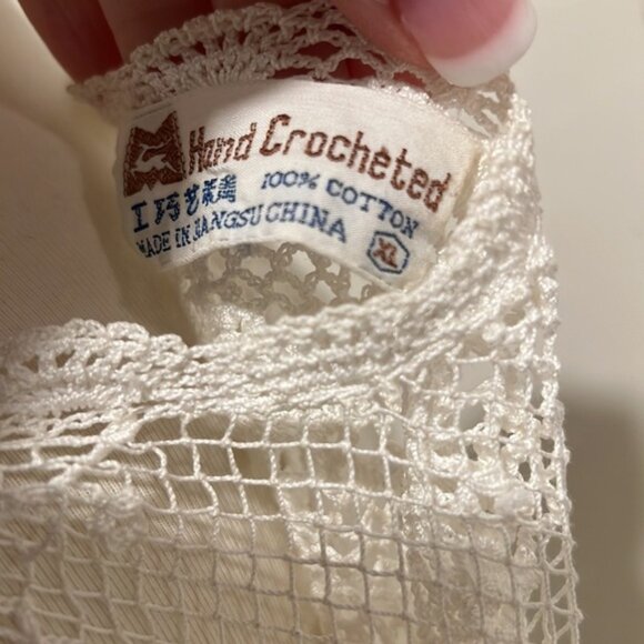 Hand-crocheted lace cotton, Vest, amazing pattern entirely handmade - Picture 9 of 11